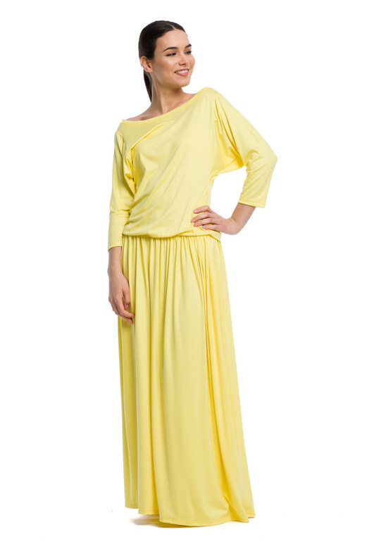 Long MAXI viscose dress - lemon.