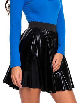 Circle skirt in black eco-leather