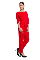 Red women's jumpsuit with pants