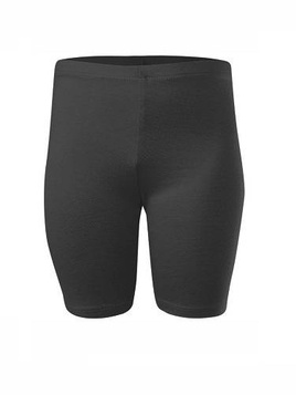 Short graphite cotton sports leggings for women, men, and children.