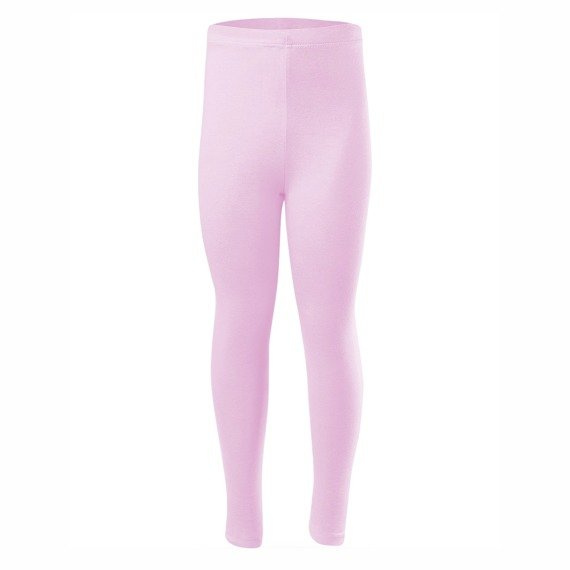 Women's, men's, and children's cotton sports leggings with long legs in pink.