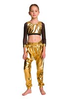 Children's Metallic Gold Performance Pants with Pumps