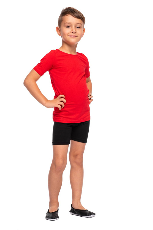 Short black cotton sports leggings for women, men and children.