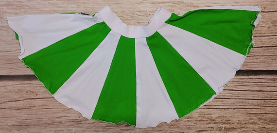 Flared full circle cotton skirt for girls from ECO-LINE - white green.