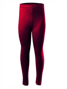 Cotton burgundy long leg athletic leggings for women, men, and kids.