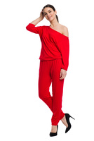 Red women's jumpsuit with pants