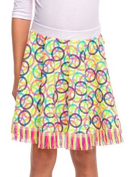 Colorful Wheels Fringed Circle Skirt