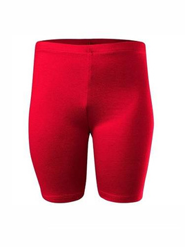 Short sport leggings for women, men and children made of cotton in red.