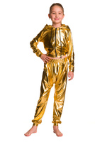 Children's Metallic Gold Performance Pants with Pumps