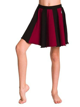 Flared skirt with a full circle for a girl made of ECO-LINE cotton - black fuchsia.