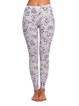 Grey geometric cats print women's and children's sports leggings.