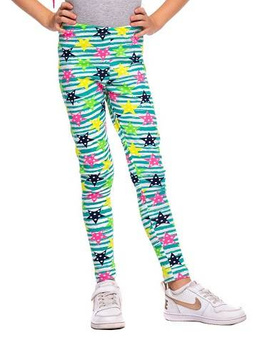 Long children's sports leggings with a STAR pattern and stripes.