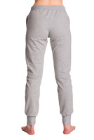 Women's Melange Grey Joggers with Ribbed Hem