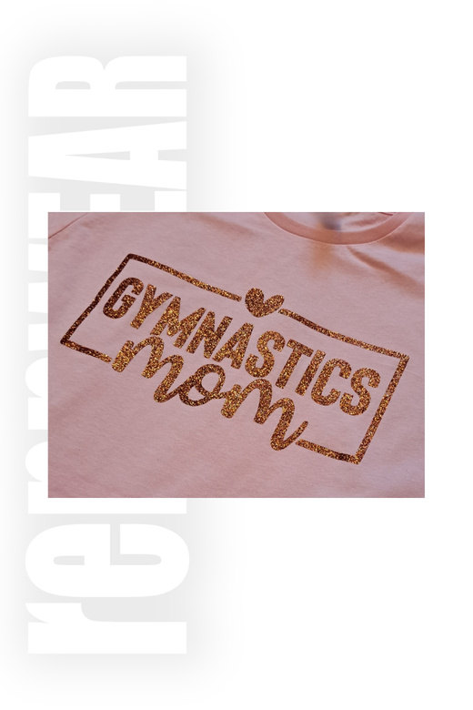 Koszulka Kibica taliowana - Gymnastics Mom - różowy