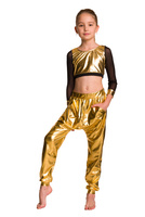 Children's Metallic Gold Performance Pants with Pumps