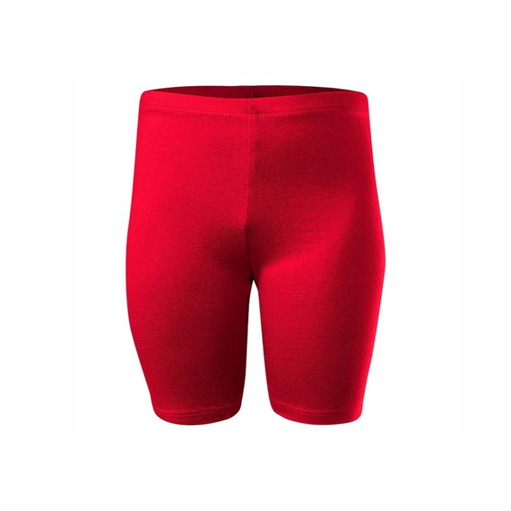 Short sport leggings for women, men and children made of cotton in red.