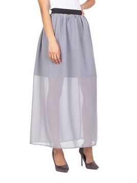 Maxi Chiffon Skirt - Grey