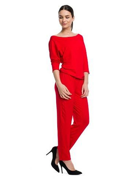 Red women's jumpsuit with pants