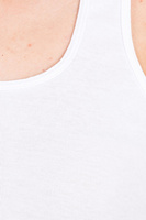 Cotton Tank Top - Boxer Style - White.