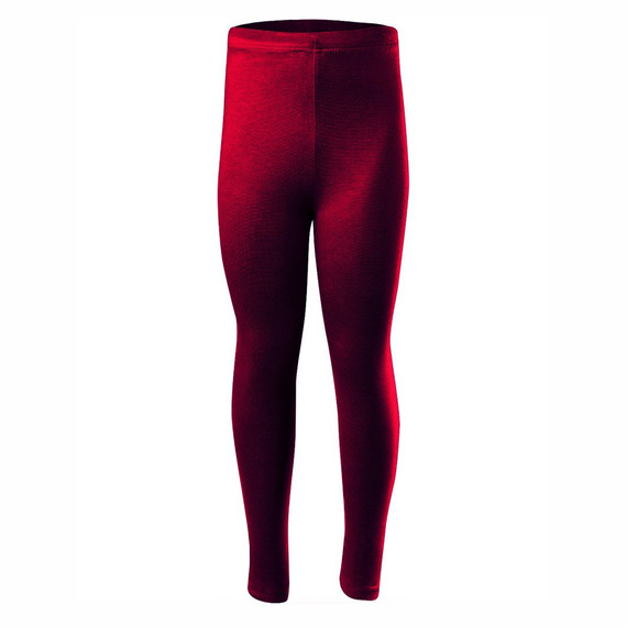 Cotton burgundy long leg athletic leggings for women, men, and kids.