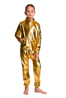 Children's Metallic Gold Performance Pants with Pumps