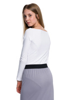 Body with boat neckline in white.