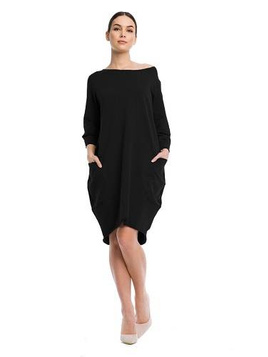 Women's Oversized Tunic Dress Blouse Black