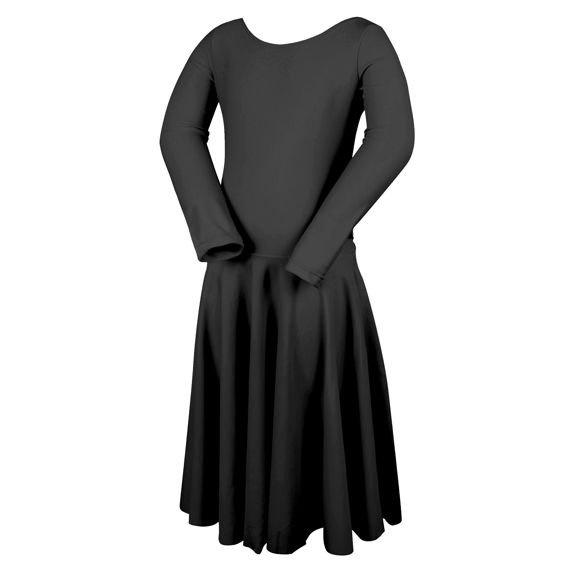 Tournament Ballroom Dance Dress for Girls FIRST STEP Black.