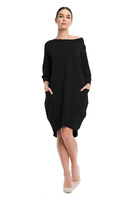 Women's Oversized Tunic Dress Blouse Black