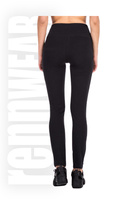 Women's high-waisted sport leggings - black