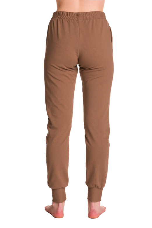 Women's coffee-colored sweatpants with cuffs