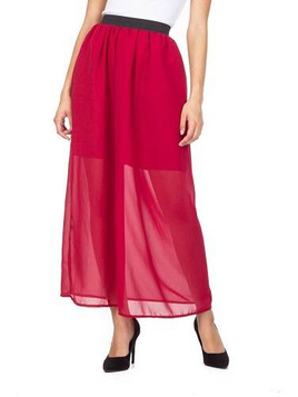 MAXI Chiffon Skirt - Burgundy