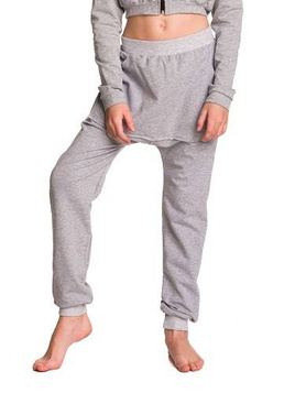 Children's tracksuit pants in grey mélange.