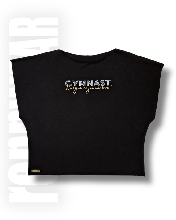 Bluza oversize z nadrukiem z serii "Rutyna czyni mistrza"
