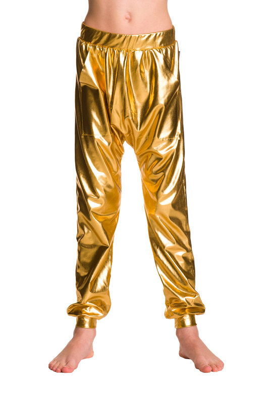 Children's Metallic Gold Performance Pants with Pumps
