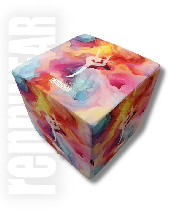 COLORFULL | Kostka treningowa do ćwiczeń | Pufa |  40x40x40 cm | rennWEAR