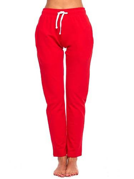 Long Straight Red Jogging Pants