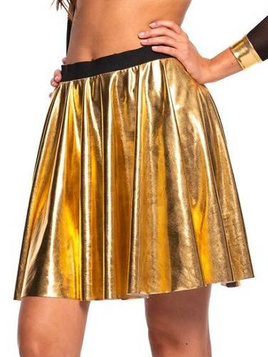 Shiny metallic GOLD circle skirt.