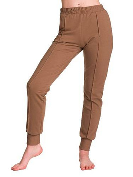 Women's coffee-colored sweatpants with cuffs