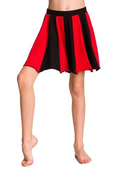 Cotton ECO-LINE Full Circle Flared Skirt for Girls in Black and Red.