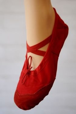 Baletki z dzieloną podeszwą czerwone