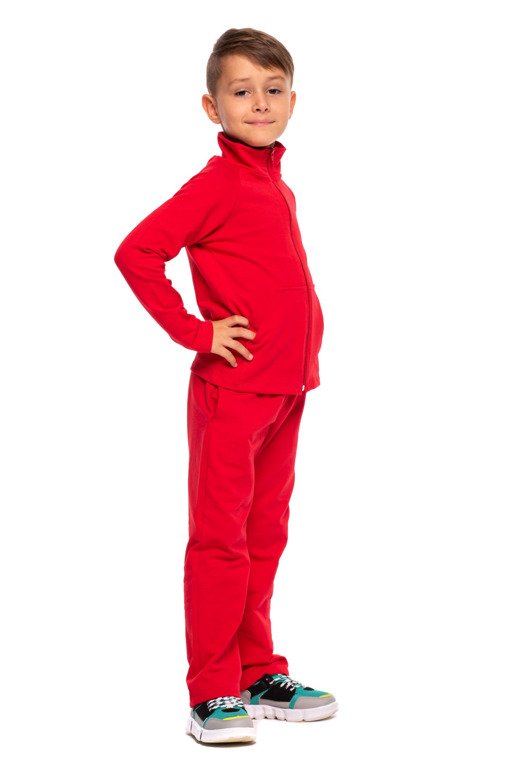 Bluza sportowa ze stójką zamkiem i kieszeniami czerwony