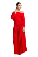 Sukienka długa MAXI wiskoza - czerwony